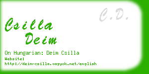 csilla deim business card